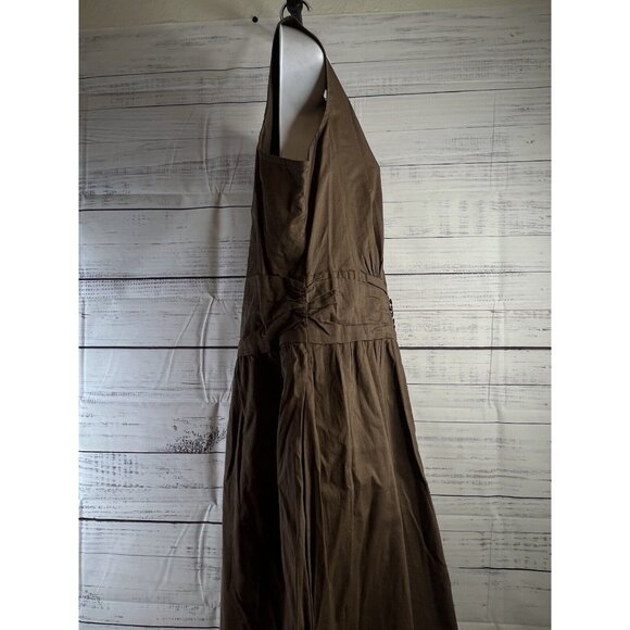 Vintage J Jill Maxi Dress Women 16T Cotton Brown Sleeveless Handmaid Peasant - Picture 7 of 16